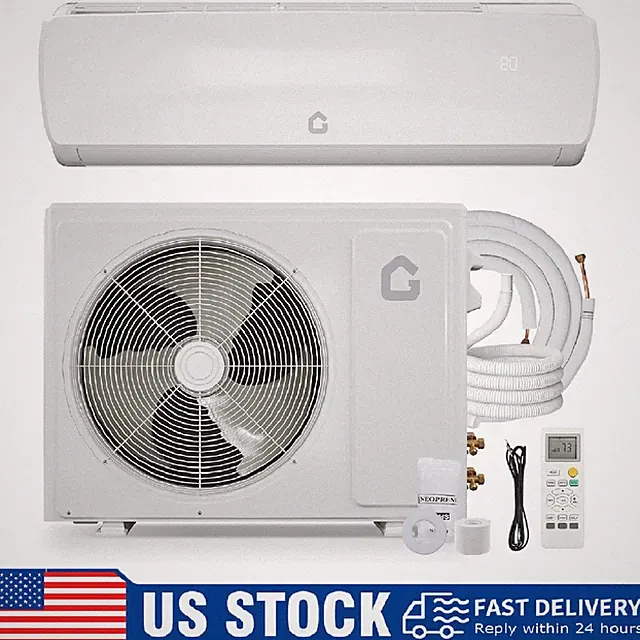9000 BTU Ductless Mini Split Air Conditioner Heat Pump AC 19 SEER2 ,w/Kit 115V