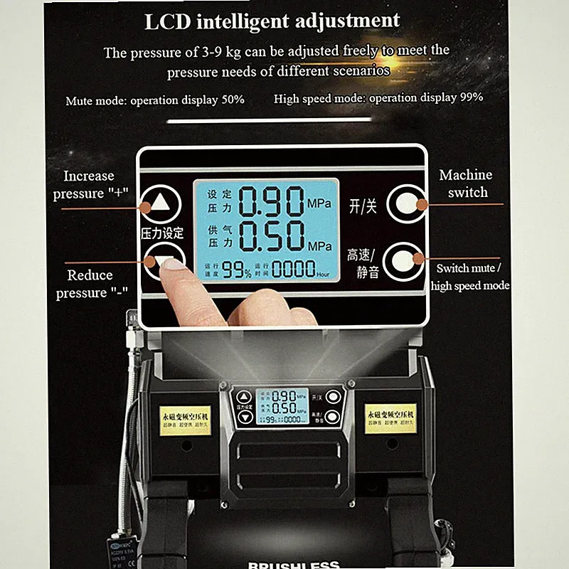 Air Pump Variable Frequency Air Compressor Portable Small Oil-free Mute 220v