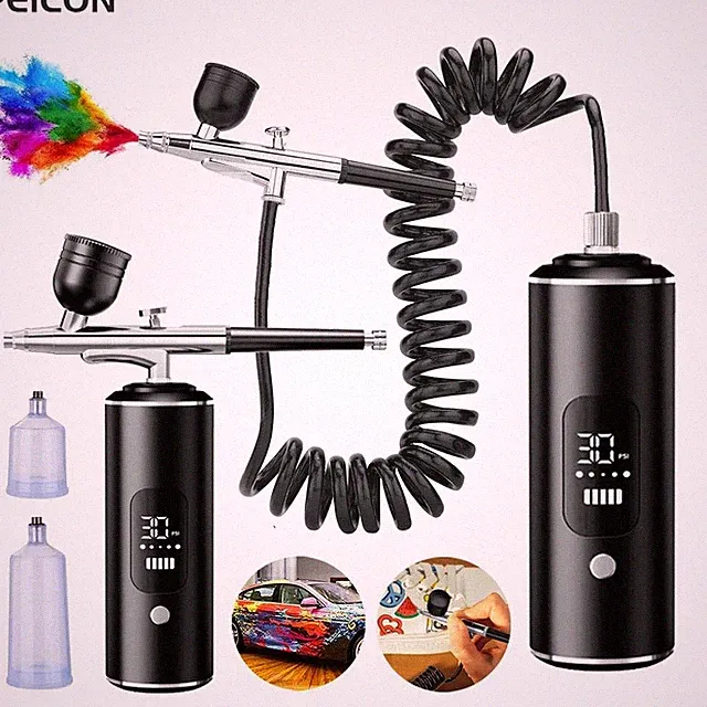Airbrush with Compressor Portable Airbrush Painting Mini Spray Gun for Painting